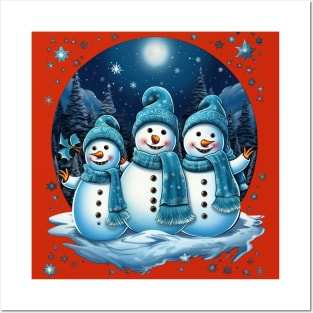 Christmas Snowmen Posters and Art